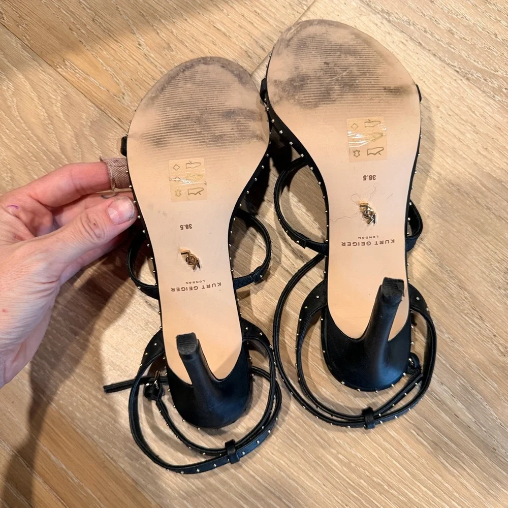 Kurt Geiger Black Studded Heels 8 black - Picture 5 of 5